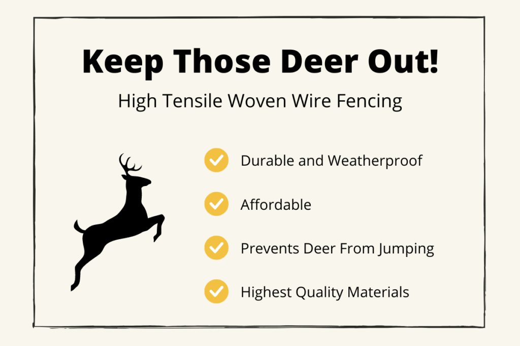 Infographic of woven wire fence for deer