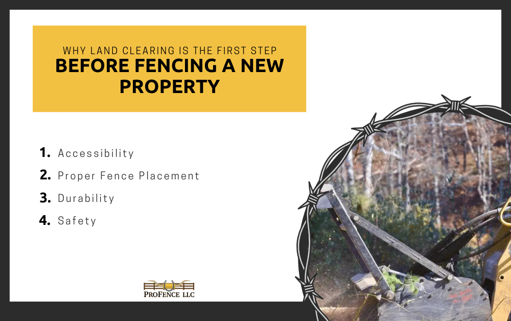 Why Land clearing is the first step Before fencing a new property Infographic