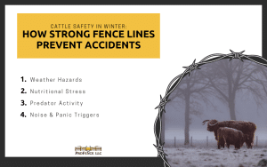 Cattle Safety in Winter: How Strong Fence Lines Prevent Accidents Infographic